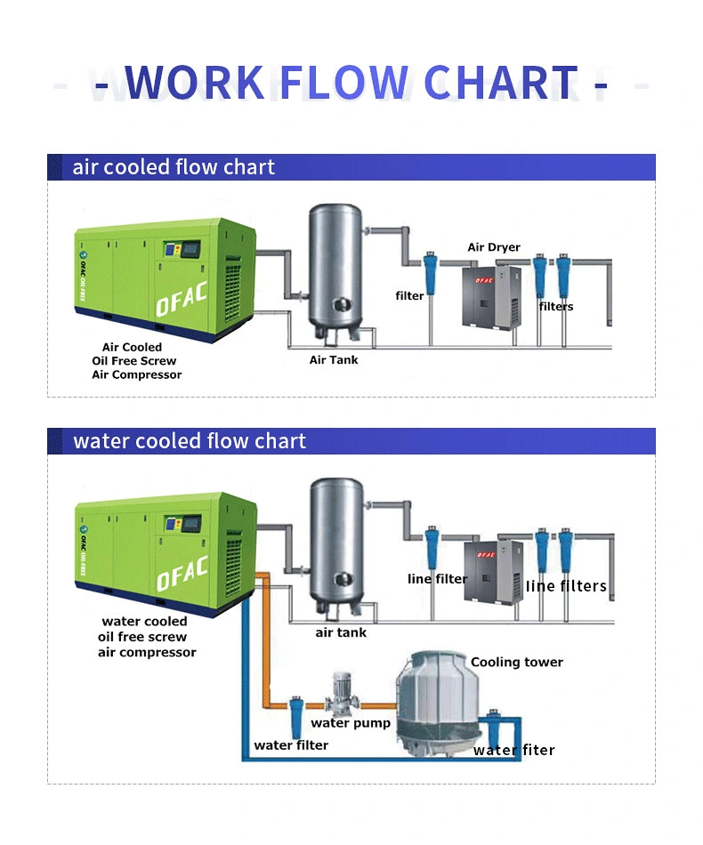 Low Cost Oil-Free Air Compressor Screw Type Air Compressor Can Compress Acetylene Gas and Hernia Special Compressor Screw Type